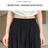 Spring/Summer Korean Plus Size Wide Leg Slimming Pants for Women - Casual, Loose, Cropped