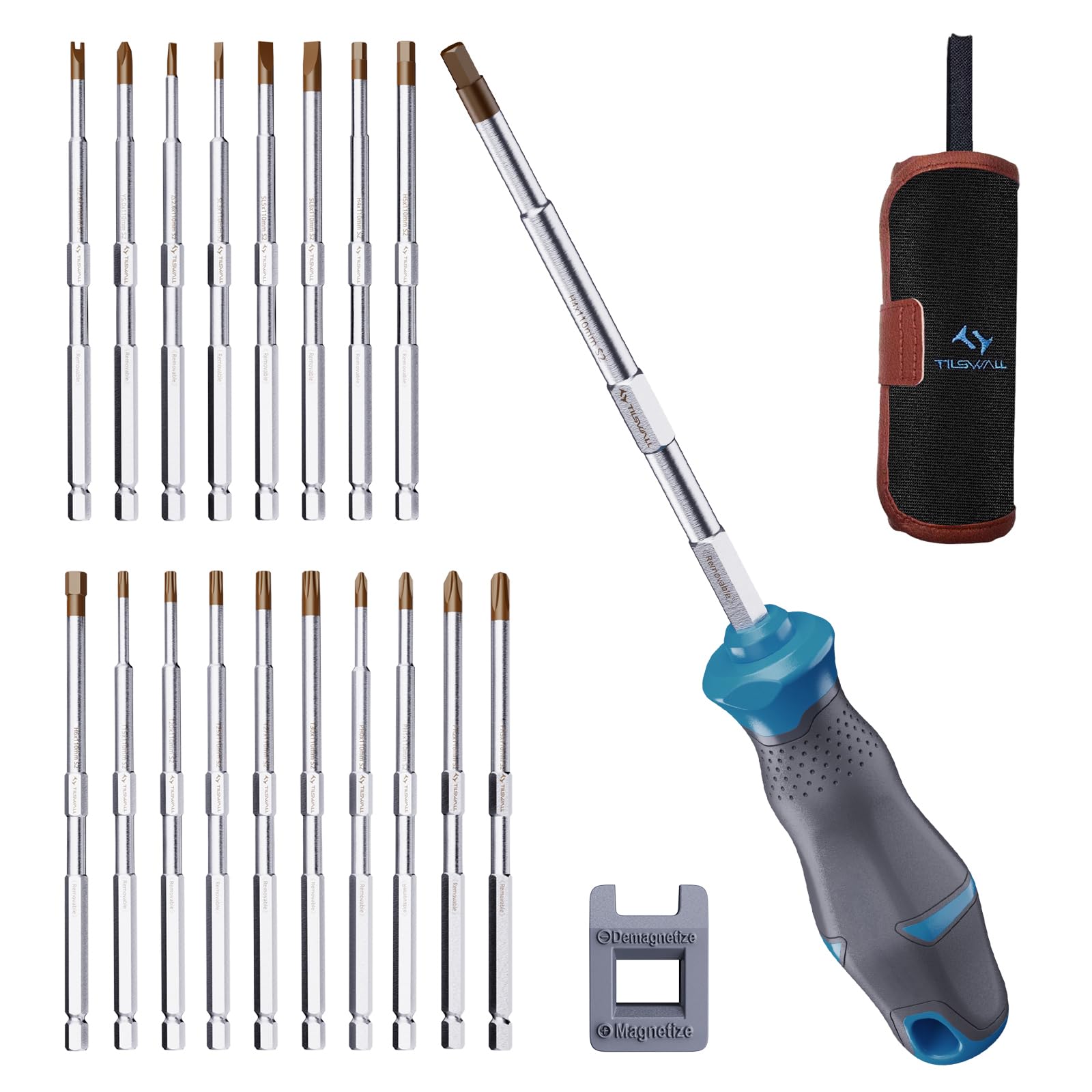 

Tilswall Screwdriver Set 18 IN 1 Special Screwdriver S2 Material with Magnet Compatible with Electric Screwdriver Torx Plus Minus Hex Star Y Shape U