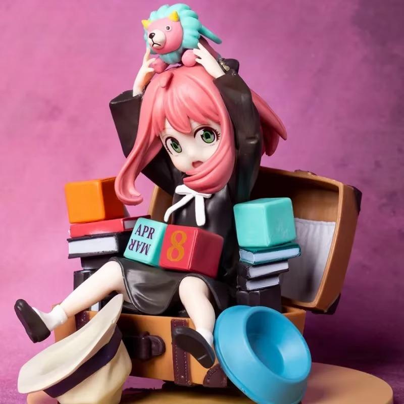 Anya Forger Figure Statue Anime Spy X Family Kawaii Anya Action Figurine Sculpture Desk Living Room Decoration Home Accessories