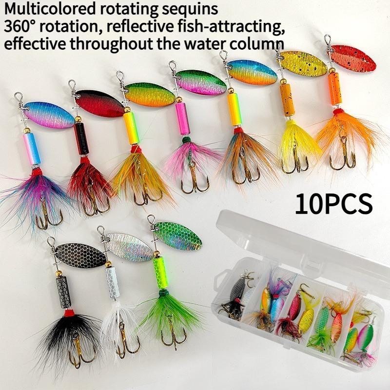 

10PCS Luya sequins rotating sequins 4g sea fishing mandarin fish perch catfish special killing Luya bait fishing gear fishing supplies 4.3g