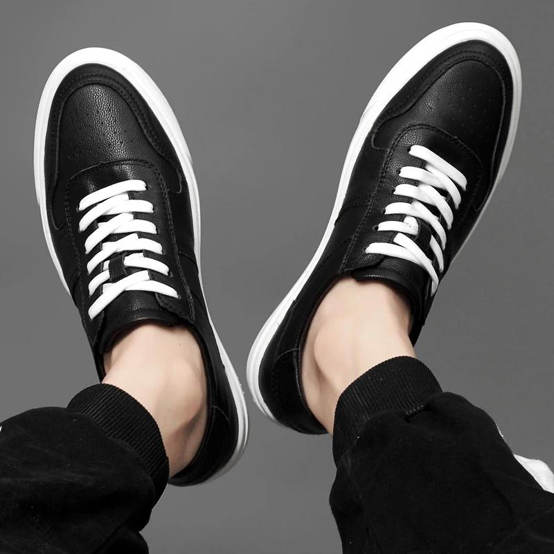 New Men's White Sneakers Casual Shoes Men Comfortable Walking Shoe All-match Genuine Leather Male Footwear Skate Shoes For Man