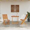 3-piece Folding Bistro Set In Solid Acacia Wood 3375696