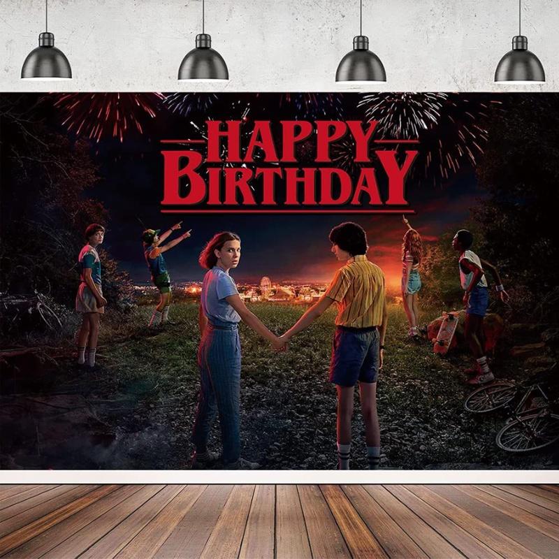 Stranger Things Birthday Backdrop For A Thrilling Party Atmosphere