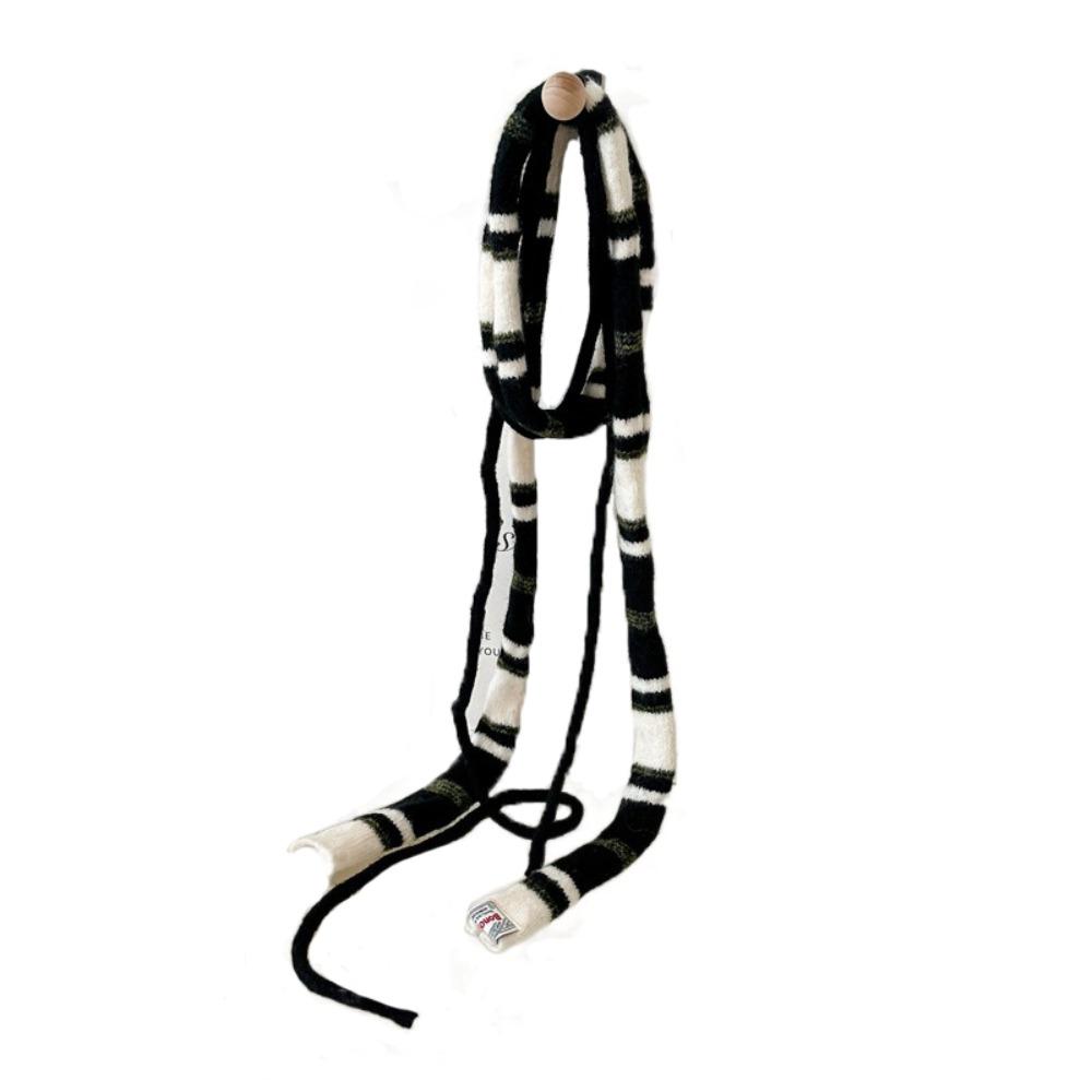 

Slim Knitted Scarf Stripe Y2K Girl Scarf Fashion Streetwear Skinny Scarf Autumn Winter