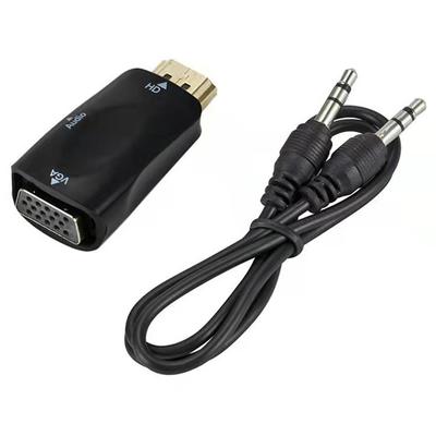 Mini HDMI-compatible To VGA Cable Converter 1080P Audio Cable Converter with 3.5MM Jack Audio For Laptop TV Box Computer Display