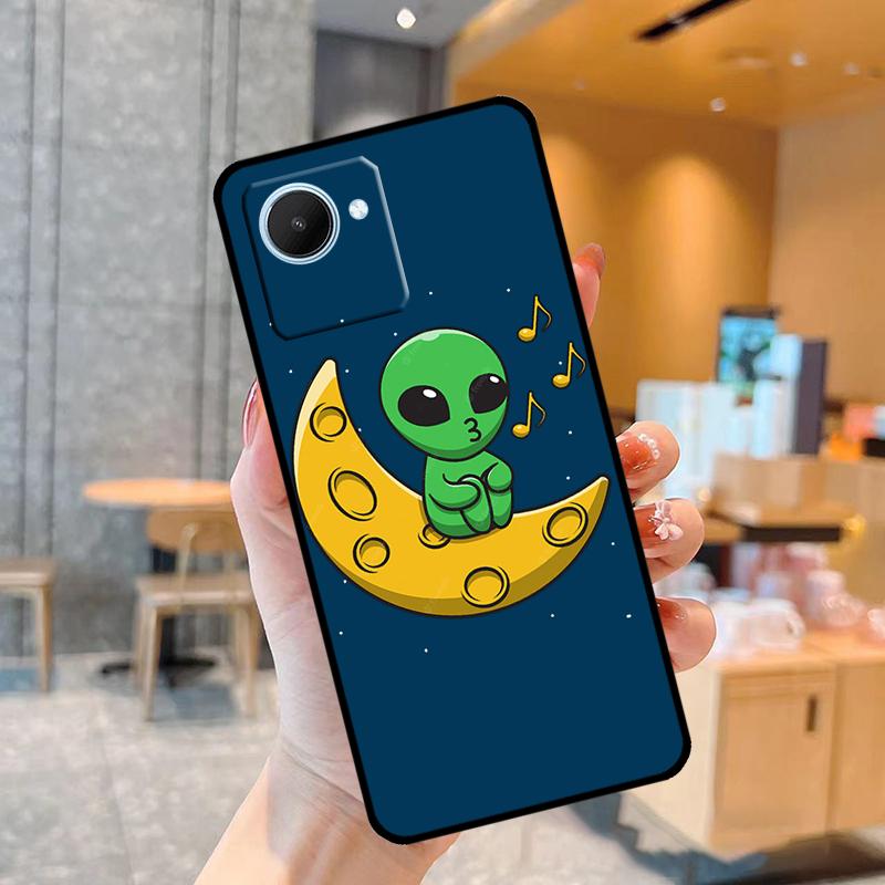 Aesthetics Cute Cartoon Alien Case For Realme C55 C33 C31 C35 C30 C11 C15 C25s C21Y GT Neo 5 3T 2T 8 9 10 11 Pro Plus