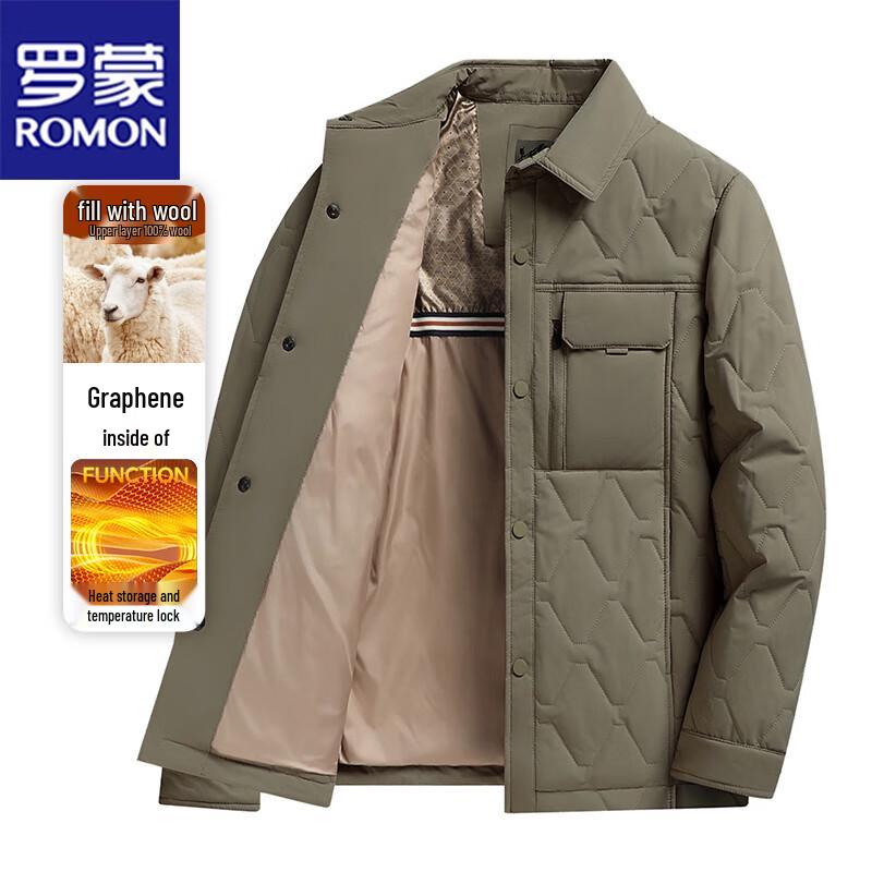 ROMON Men's Business Casual Lapel Padded Jacket