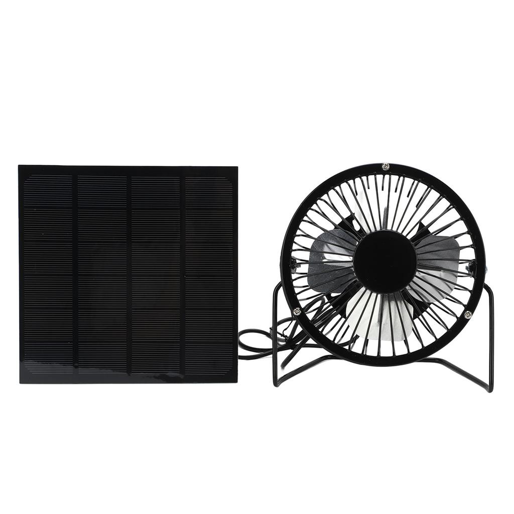 Solar Panel Fan 3W 6V Polycrystalline Silicon USB Ultra Quiet Safe Solar Powered Fan for Home Travel Fishing