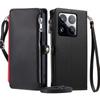 015 Style For Xiaomi 15 Pro Case TPU+PU Leather Wallet Phone Cover with Straps