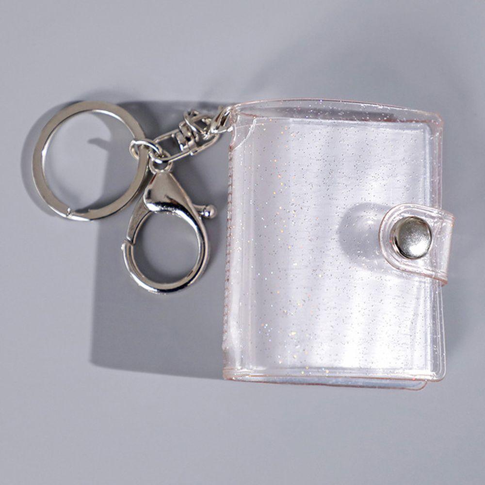 Holder Mini Interstitial Pictures Storage Card Bag Photo Album Keychain Card Book Keyring 1 2 Inch