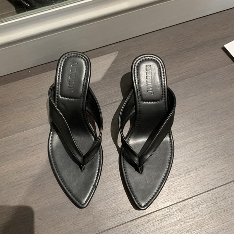 Fashion SUOJIALUN 2024 Summer New Brand Women Slipper Fashion Pointed Toe Slip On Flip Flop High Wedge Heel Ladies Beach Slides Shoes