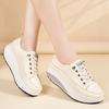 35-41 Women's Leather Lace-up Platform Rocker Shoes Wedge shoes Casual Shoes