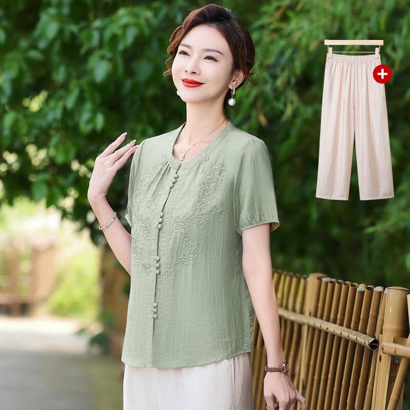 Xiaofu Women's Plus Size Summer Short Sleeve Apparel