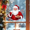 Removable Seasonal Glass Stickers Christmas Santa Claus Window Clings Reusable Static Holding Milk And Cookies Decorative Party Wall Murals