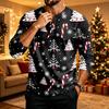 Men's Long Sleeve Christmas Print Shirt for Holiday Party Casual Daily Wear