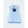 Toddler And Little Kids College Style Collared Lace Bow Sleeveless Children'S Dress Woven Cotton Summer Dress