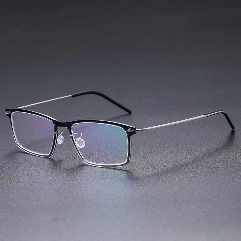 Unisex Retro Pure Titanium Screwless Glasses Frame for Myopia - Celebrity Style 6544