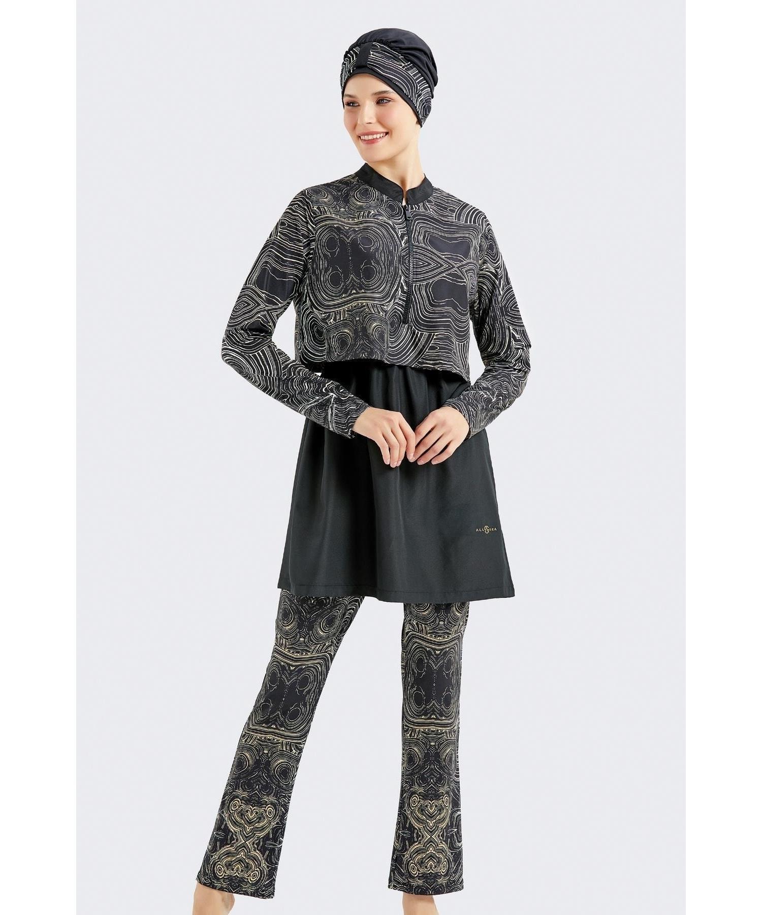 

Полностью закрытый купальник-хиджаб из 4 предметов 4111 Черный