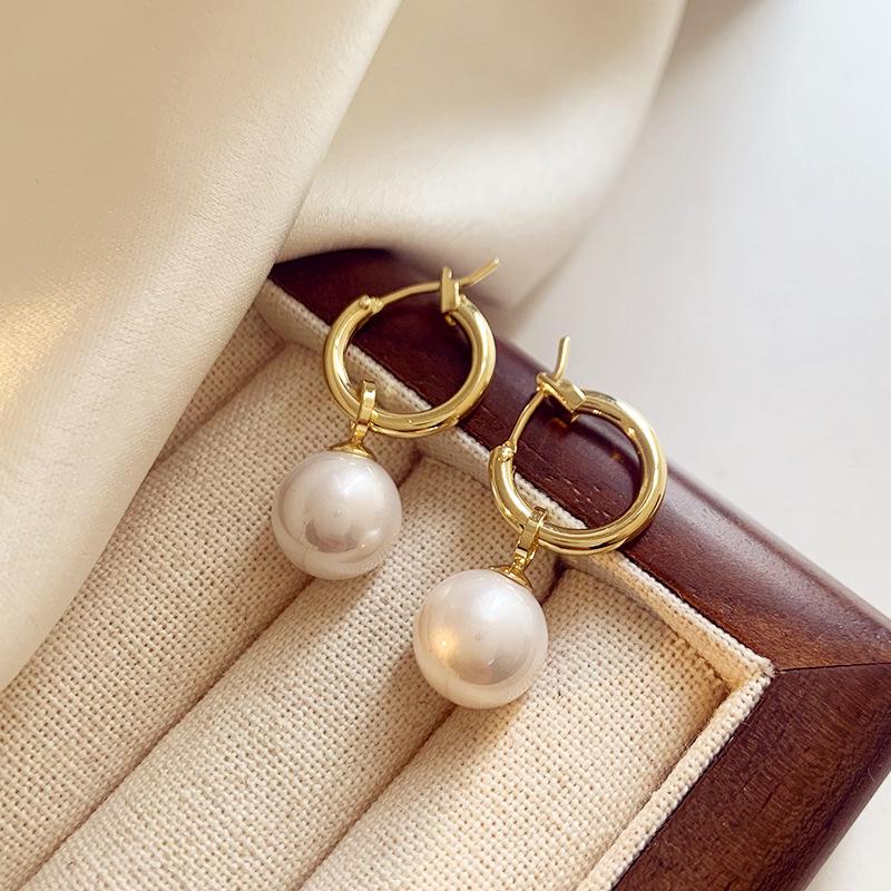 2025 Silver Needle Zircon Pearl Earrings: French Retro Light Luxury Studs for Women