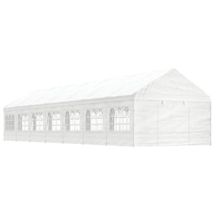 VidaXL Belvédère avec toit blanc 15,61x4,08x3,22 m polyéthylène, tente de fête, chapiteau, abri à auvent, pavillon, tente 3155491