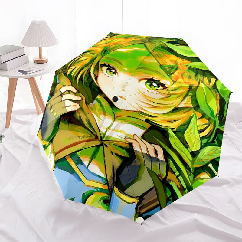 1pc Outdoor Umbrella with Anime Character Print - Automatic Opening/Closing, Portable 3-Fold Design, 8-Rib Iron Frame - Perfect Gift for Fans, Tr
