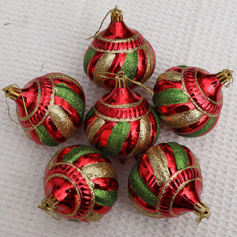 6pcs Reusable Painted Christmas Balls Pendant Shatterproof Xmas Tree Ornament  Holiday Wedding Party