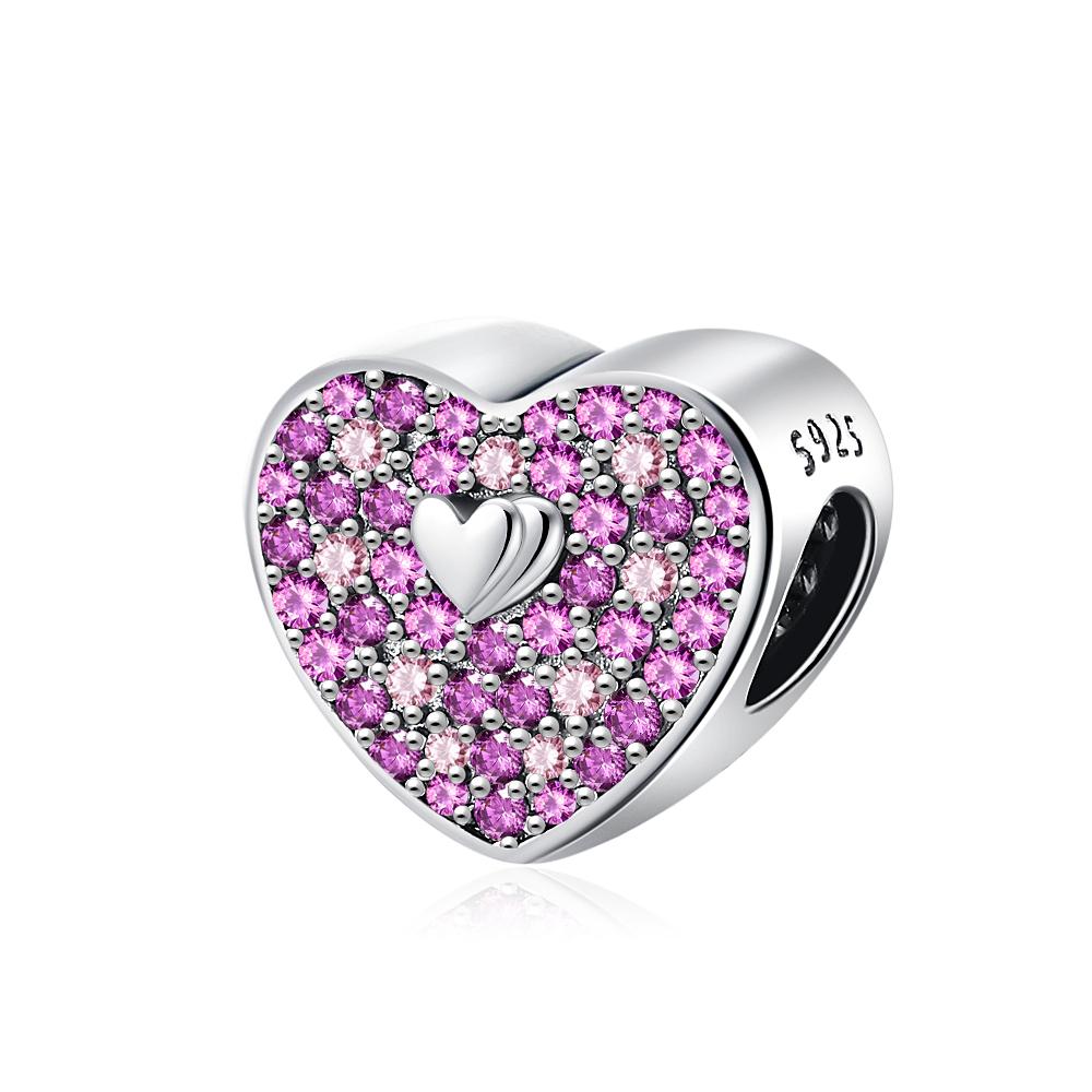 Copper Pink Perfume Charm Forever Mom Heart Lotus Flower Pendant Bead Fit Original Bracelet Women Diy Jewelry