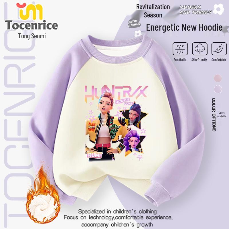 Set Hanorac Fete Vânătoare de Demoni K-Pop Toamnă/Iarnă - Ținută Casual Două Piese pentru Copii