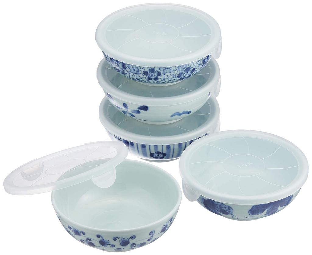 RAO3Z Ranchant Lidded Small Bowl Antique Dye Arita Made In Japan Non-Wrap Set, Multi-Color, 13.2x5cm, Design, Ware,