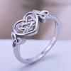 Celtic Knot Heart Design Ring Fashion Simple Eternity Wedding Band Jewelry Gift For Women Birthday Valentine's Day Anniversary