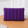 Inflatable Pillow Ultra Soft Flocked PVC Ergonomic Neck Support Foldable for Airplane Travel Camping Hiking