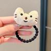 Autumn & Winter Cute Cat Eating Fish Doll Plaid Headband & Cartoon Hair Rope Accessories