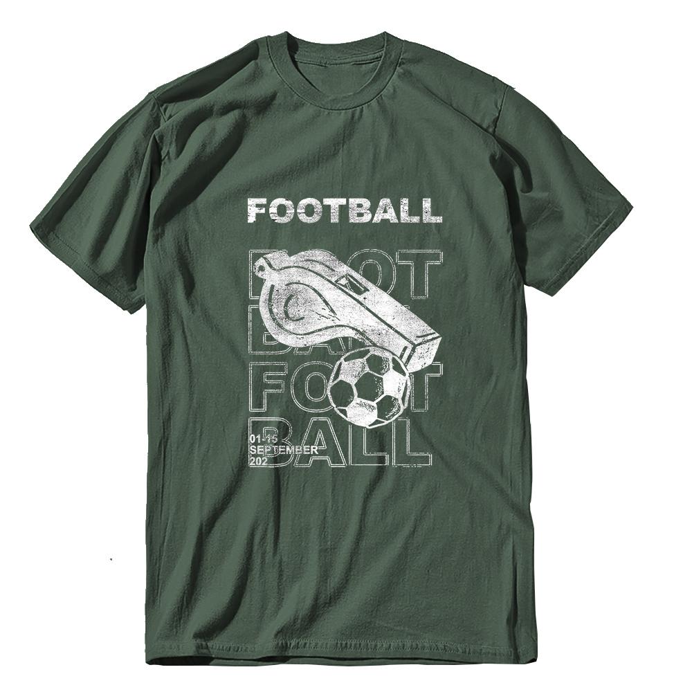 Coolmind YC003 Superior Exclusive football whistle printed Cotton Unisex T-shirt Big size t shirt Crewneck Loose men tshirt tee