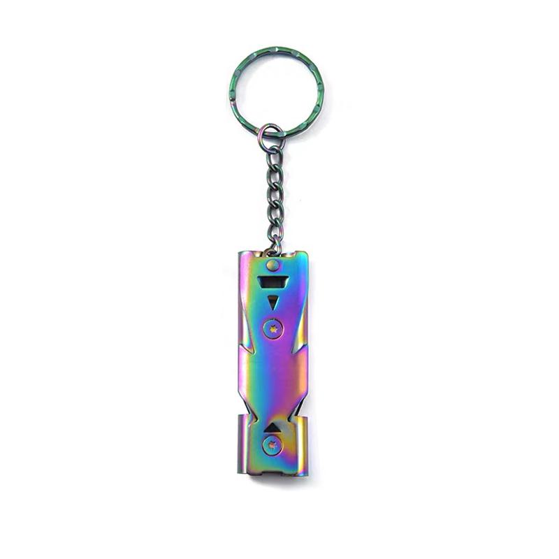 Survival Whistle, Double-barreled Sonic Whistle, Outdoor Rescue Whistle, Stainless Steel High-frequency Earthquake Life-saving W