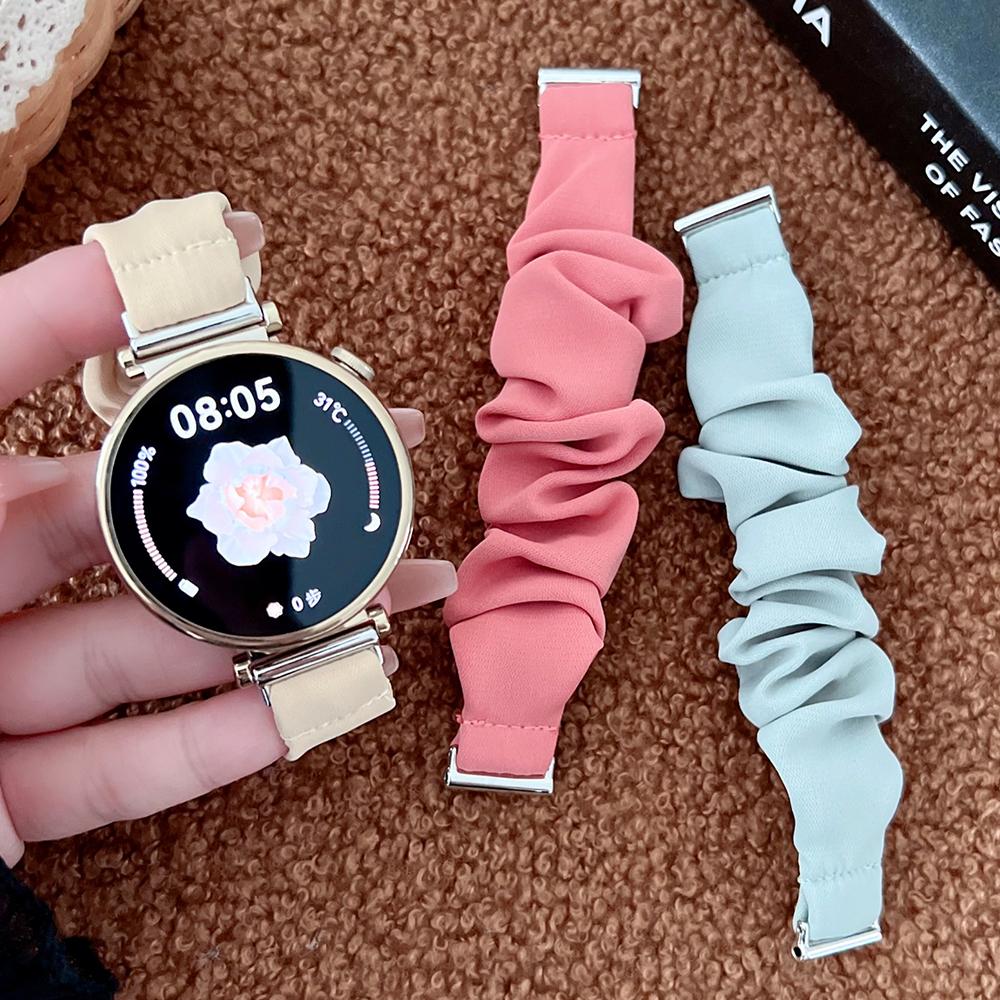 20/22mm Scrunchie Elastische Rekbare Band Strap voor Samsung Galaxy Watch 7 /6/5/4 40&44mm/Classic 6 43&47mm/Watch 5 Pro/ Venu 3S 2S 2