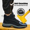 Men's High Top Safety Shoes With Steel Toe Cap Boots Indestructible Shoes Men Work Safety Boots Protective Men's Work Shoes