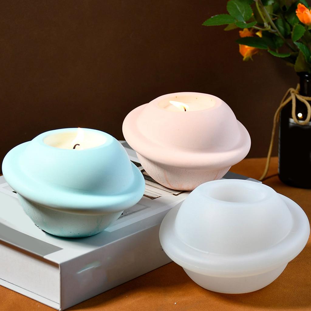 Multi Purpose and Creative Rotating Planet Candle Holder Silicone Mold for DIY Crafts and Home Decor Projects