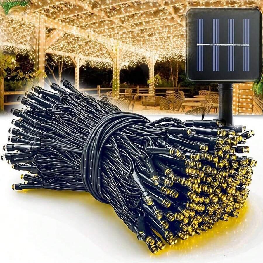 LED Solar Colorful Garden Villa Star String Lights for Outdoor Courtyard Decoration