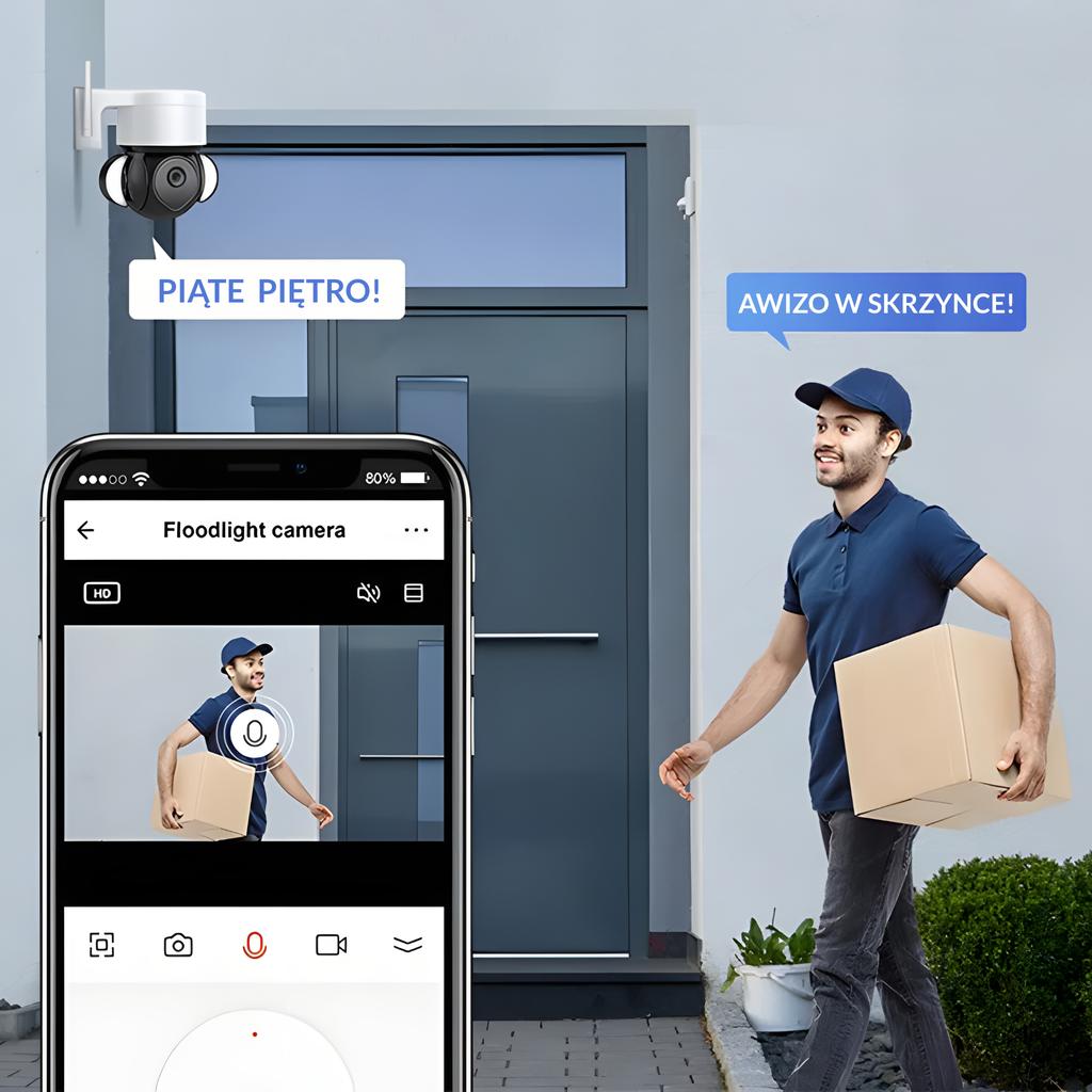 Outdoor IP Rotating PTZ Camera Tuya Wifi Full HD 1080P IR LEDs Detection