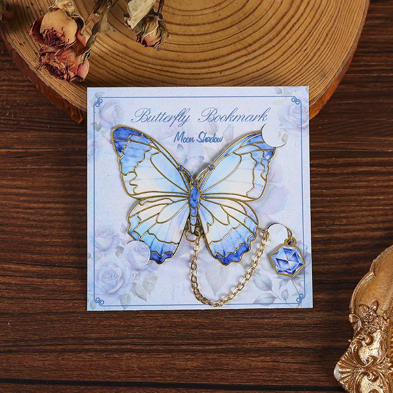 Retro Butterfly Metal Bookmark - Exquisite Chinese-Style Gift for Teachers
