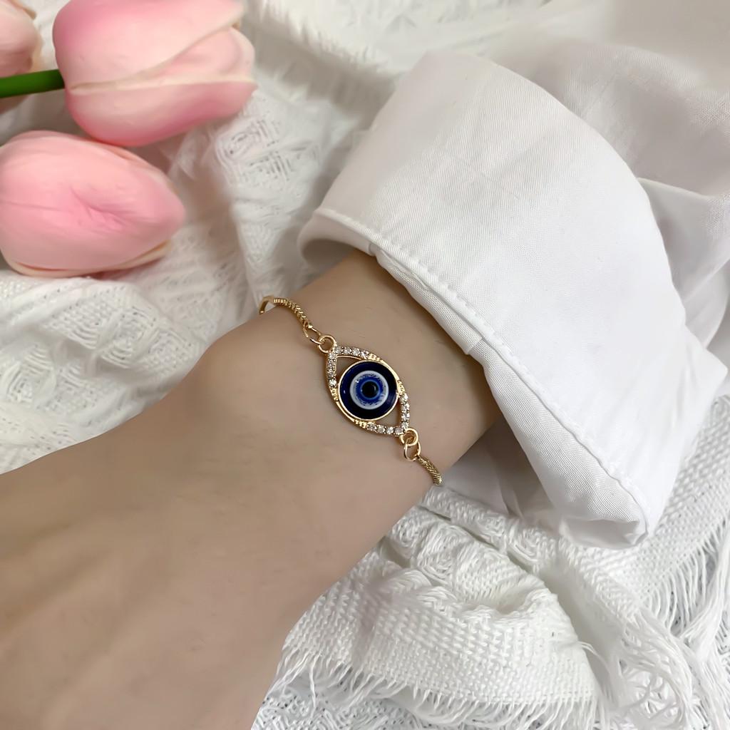 Evil Eye Bracelet For Women With Alloy And Rhinestone Accents Suitable For Gift And Fashion
