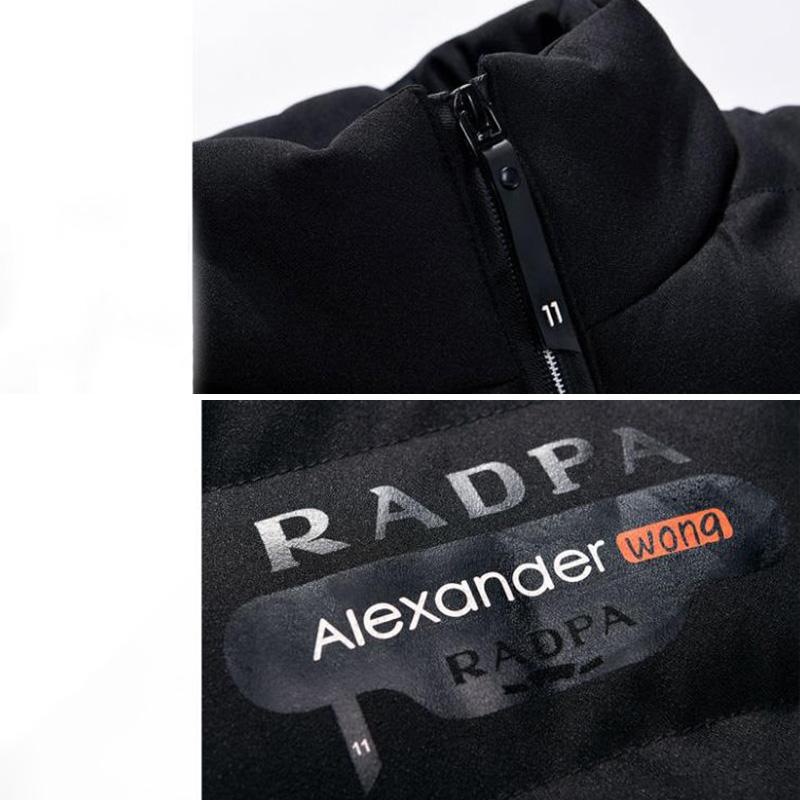 Men's Stand-up Collar Down Jacket Short Winter Thick Warm Cotton Jacket Men's Casual Top Chest Label Solid Color All-match Zipper Coat