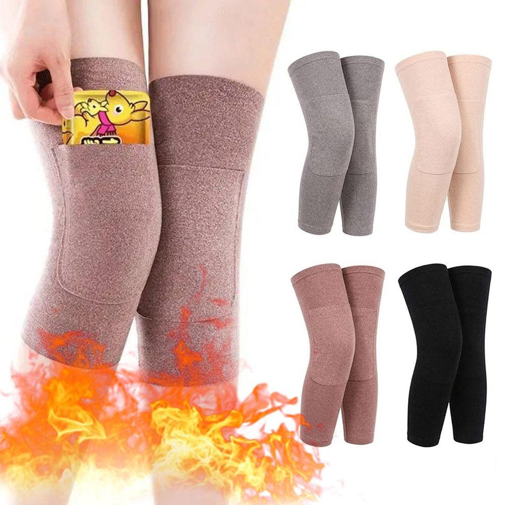 Insert Pocket Knee Sleeves Non-Slip Fabric Knee Warmer Sleeves Thermal Knee Warmers Winter Warmth
