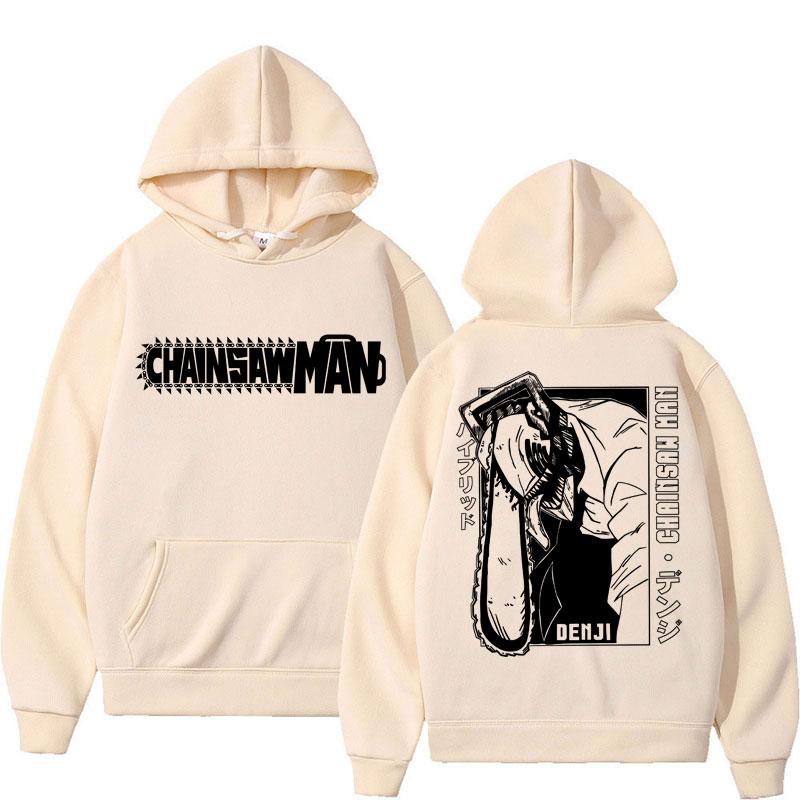 Mange Y2k Japan Anime Chainsaw Man Hoodie 90er Vintage Langarm Makima Harajuku Übergroß Fleece Kapuzenpullover Sweatshirt