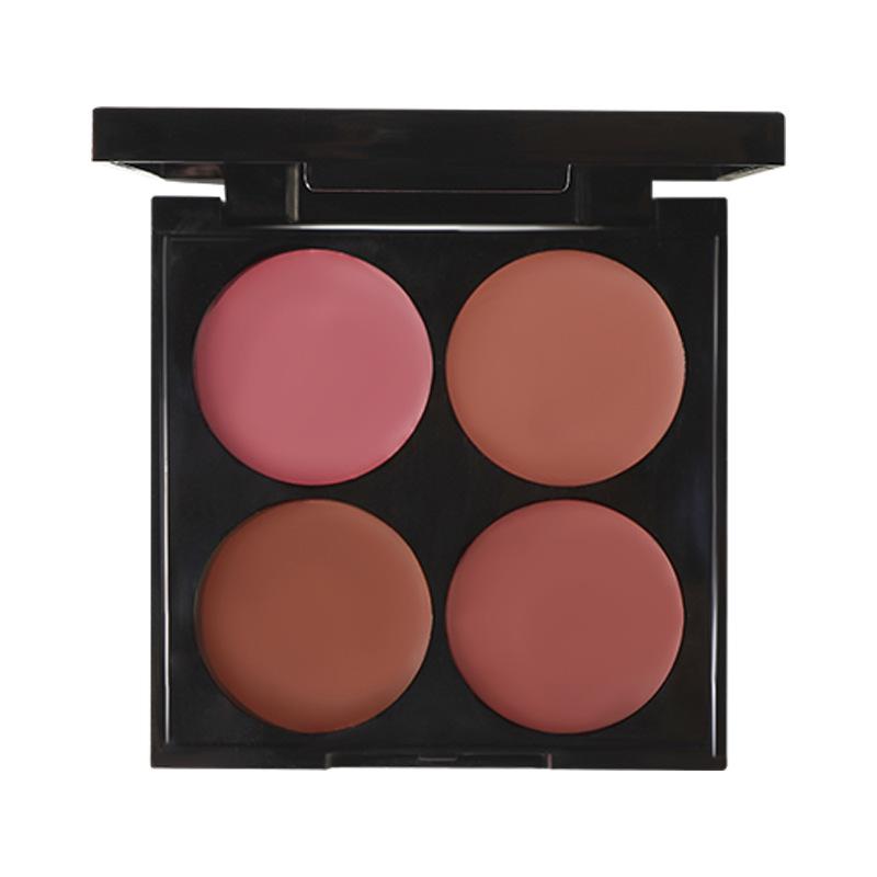 Mingxi Zhi Four-Color Nude Makeup Blush & Contour Palette - Multi-Use Low Saturation Cream for Blush, Contour, and Eyeshadow.