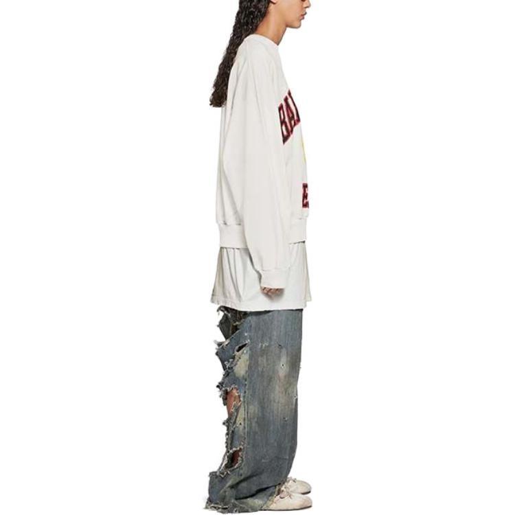 Balenciaga Sweatshirt Loose Fit Women's White 697869TOVK29012