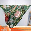 Reversible Mulberry Silk Scarf: Hand-Rolled Edge, Double-Sided Print for Autumn & Winter