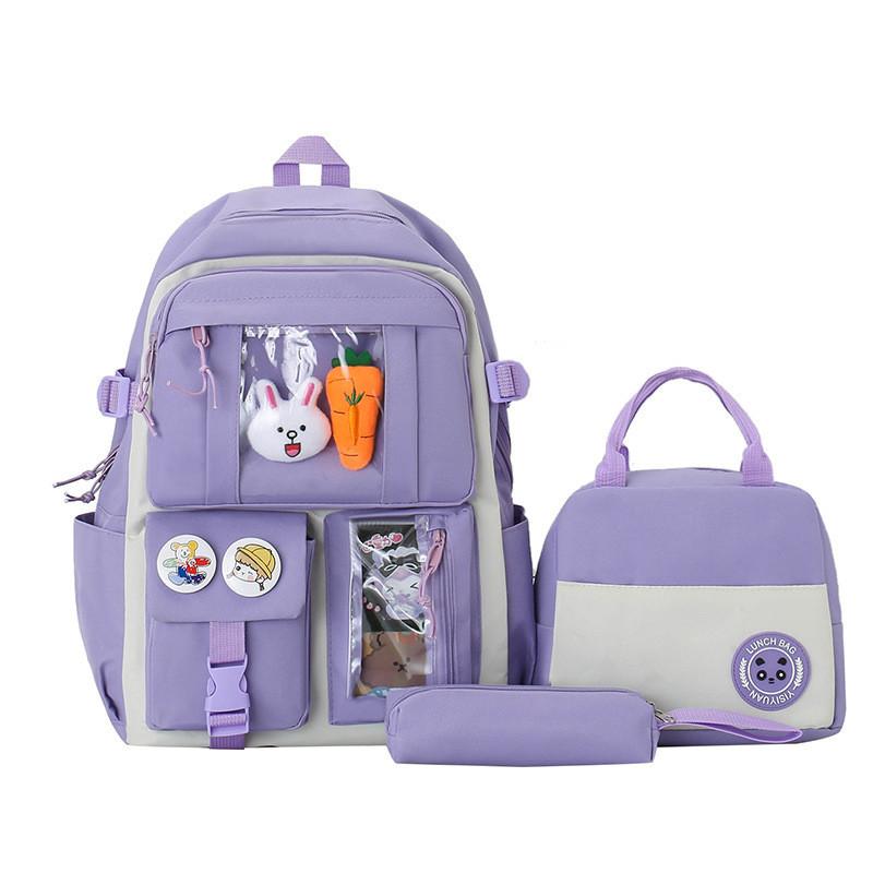 Fashionable Versatile Backpack Set For School And Outdoor Leisure In Multiple Colors