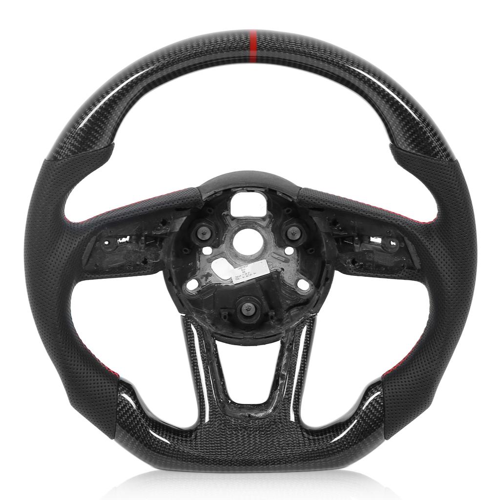 Carbon Fiber Steering Wheel Nappa Perforated Leather Replacement for A3 8V A4 A5 B9 2017‑2021