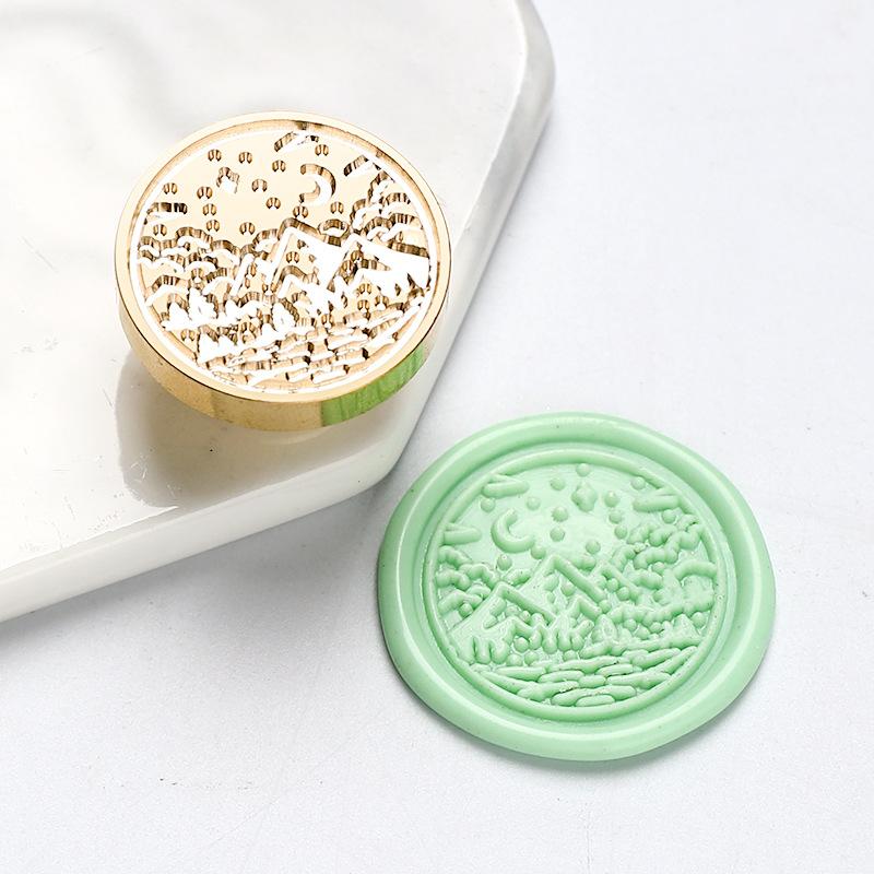 Wax Seal Stamp Retro Sealing Wax Stamp Sky Lotus Rose Pattern Replace Head Flowers Leaf Decorate Gift Sealing Stamp Head HCZ001